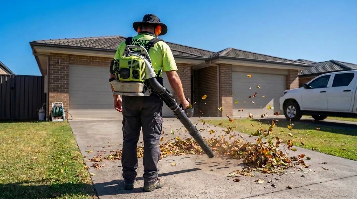 Matt’s Handyman and Mowing completing high-pressure cleaning work